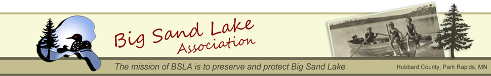 Big Sand Lake Association - Hubbard County, Park Rapids, MN - original logo design by Marcia Bergland
